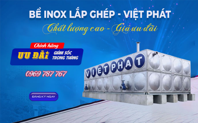 Bể inox lắp ghép Việt Phát giá rẻ